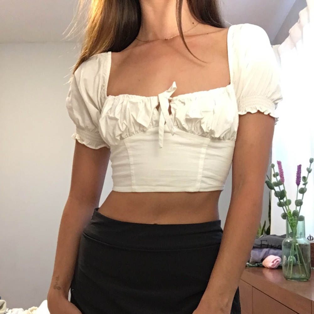 Sunday Best white cropped blouse